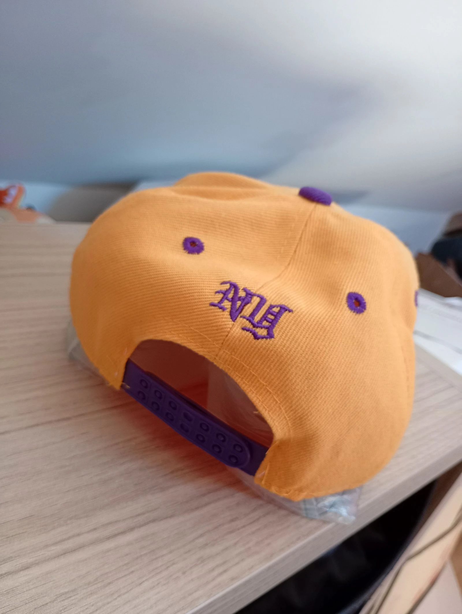 Vintage jaren 90 snapback pet verstelbaar oranje en paars – photo 5